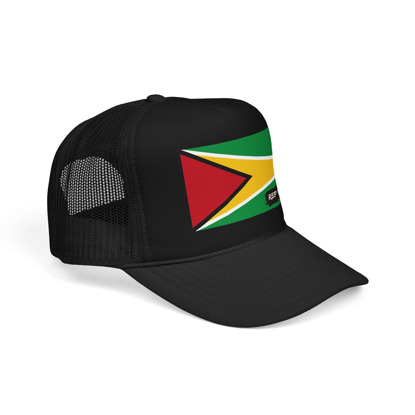 Guyana Flag Foam Trucker Hat | Guyanese Pride Snapback Cap | Rep Ya Flag