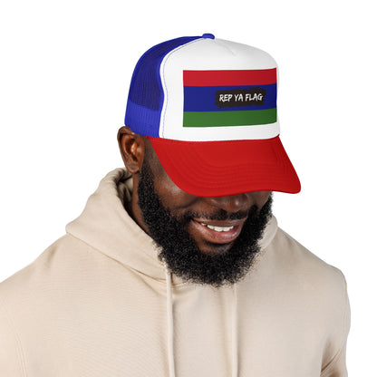 Gambia Flag Foam Trucker Hat | Gambian Pride Snapback Cap | Rep Ya Flag