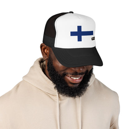 Finland Flag Foam Trucker Hat | Finnish Pride Snapback Cap | Rep Ya Flag