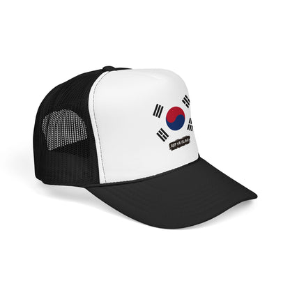 South Korea Flag Foam Trucker Hat | Korean Heritage Snapback Cap | Rep Ya Flag