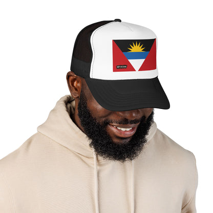 Antigua & Barbuda Flag Foam Trucker Hat | Caribbean Pride Snapback Cap | Rep Ya Flag