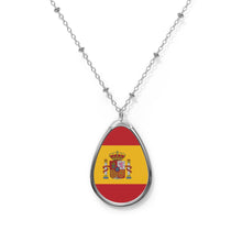 Spain Flag Oval Necklace