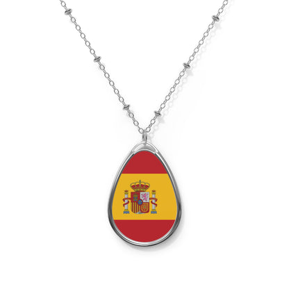Spain Flag Oval Necklace