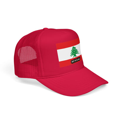 Lebanon Flag Foam Trucker Hat | Lebanese Pride Snapback Cap | Rep Ya Flag