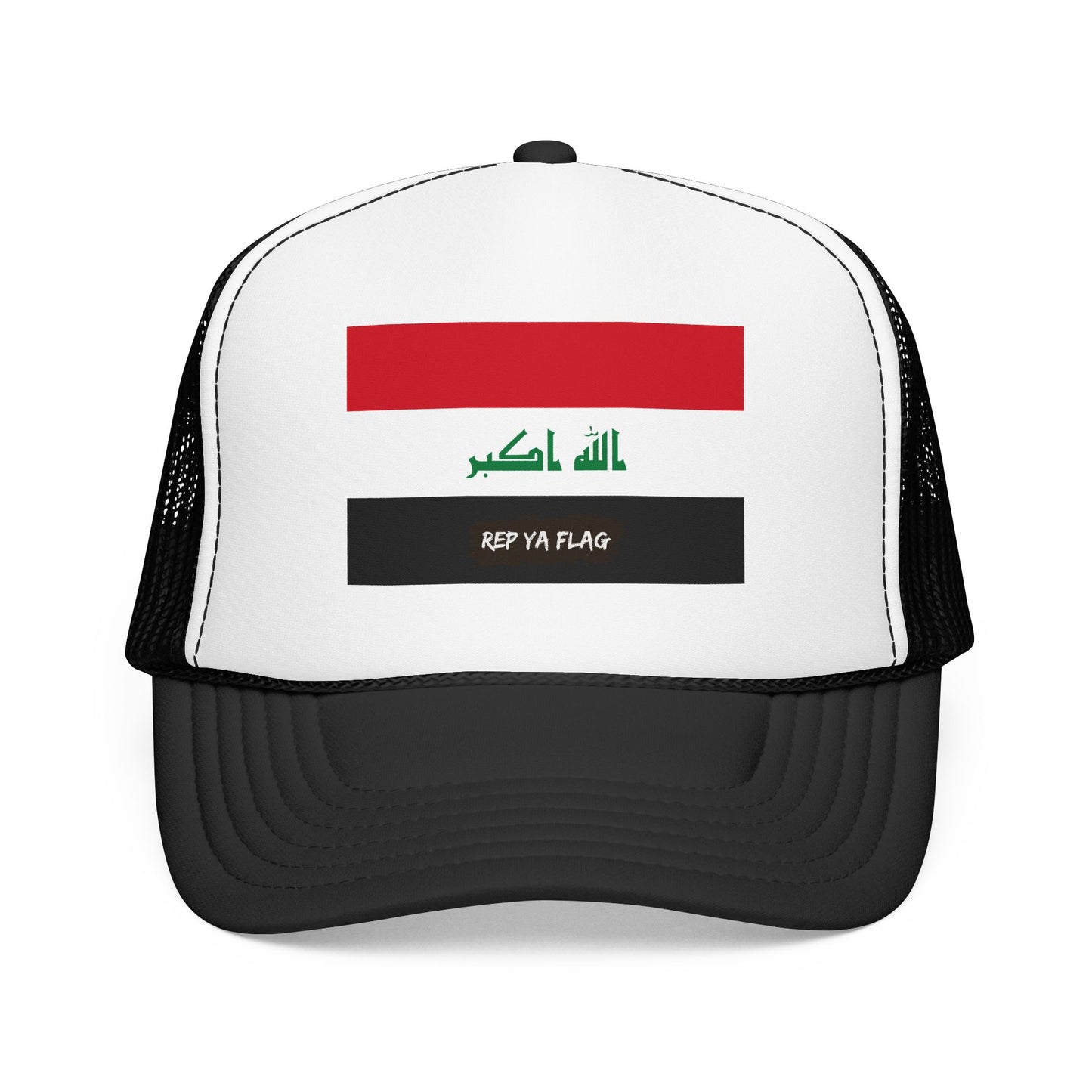 Iraq Flag Foam Trucker Hat | Iraqi Pride Snapback Cap | Rep Ya Flag