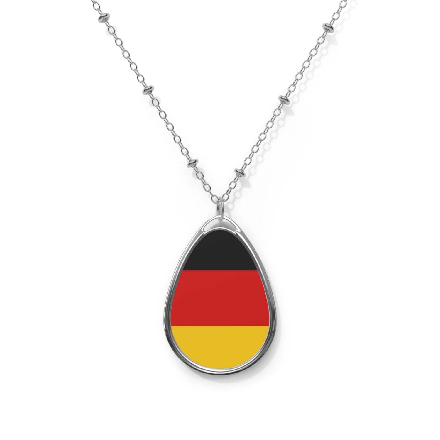 Germany Flag Oval Necklace | German Heritage Pendant | Rep Ya Flag