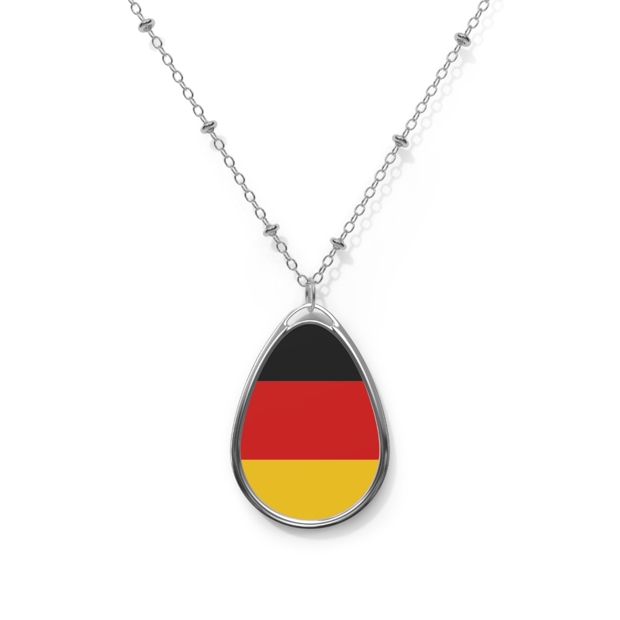 Germany Flag Oval Necklace | German Heritage Pendant | Rep Ya Flag