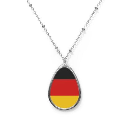 Germany Flag Oval Necklace | German Heritage Pendant | Rep Ya Flag