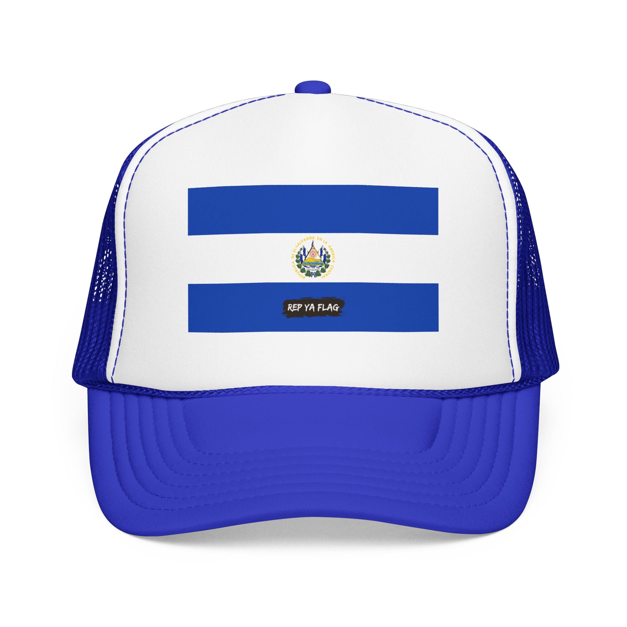 El Salvador Flag Foam Trucker Hat | Salvadoran Pride Snapback Cap | Rep Ya Flag