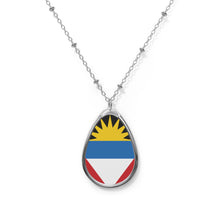 Antigua and Barbuda Flag Oval Necklace | Antiguan & Barbudan Pride Jewelry | Rep Ya Flag