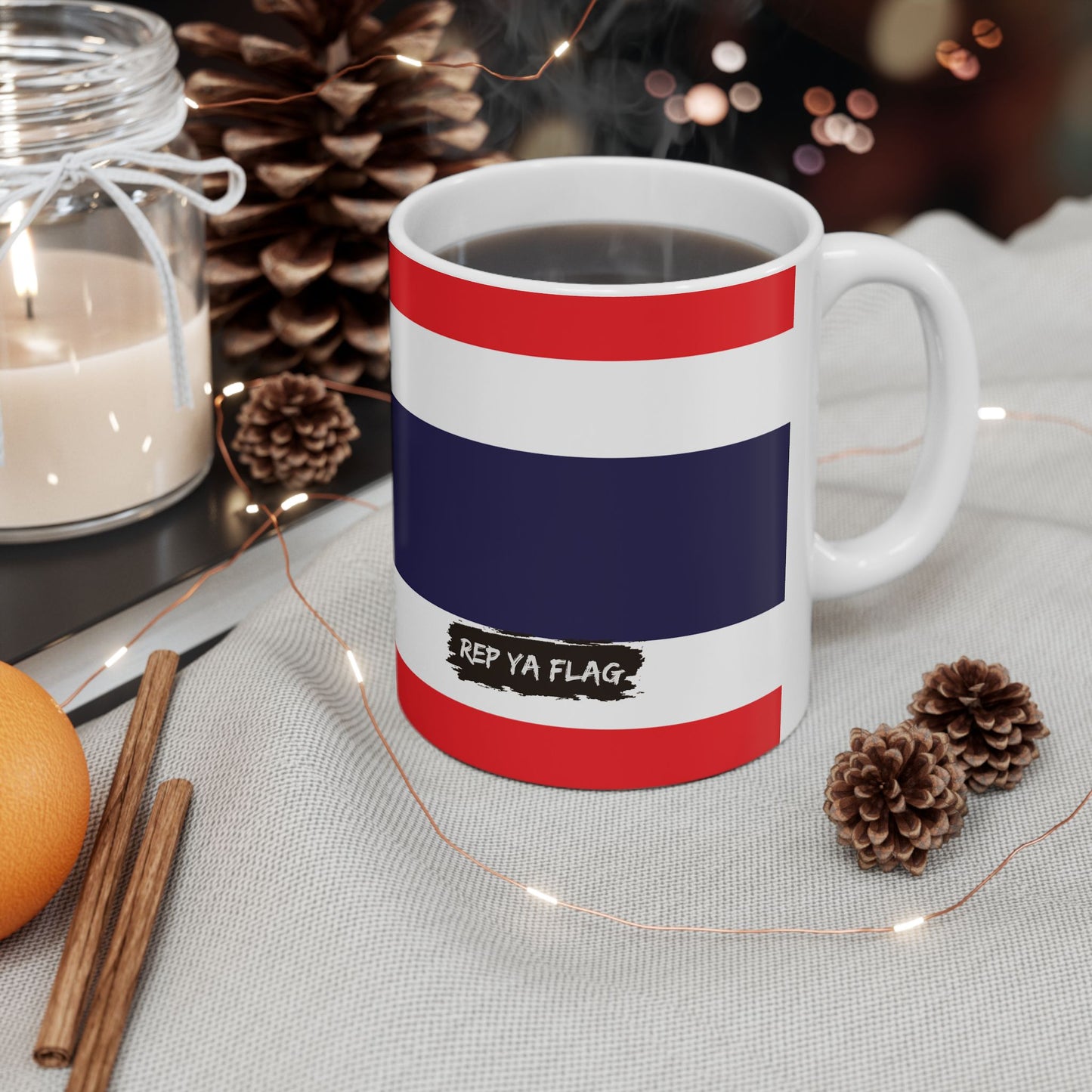Thailand Flag Coffee Tea Mug 11oz 15oz | Rep Ya Flag Ceramic Mug