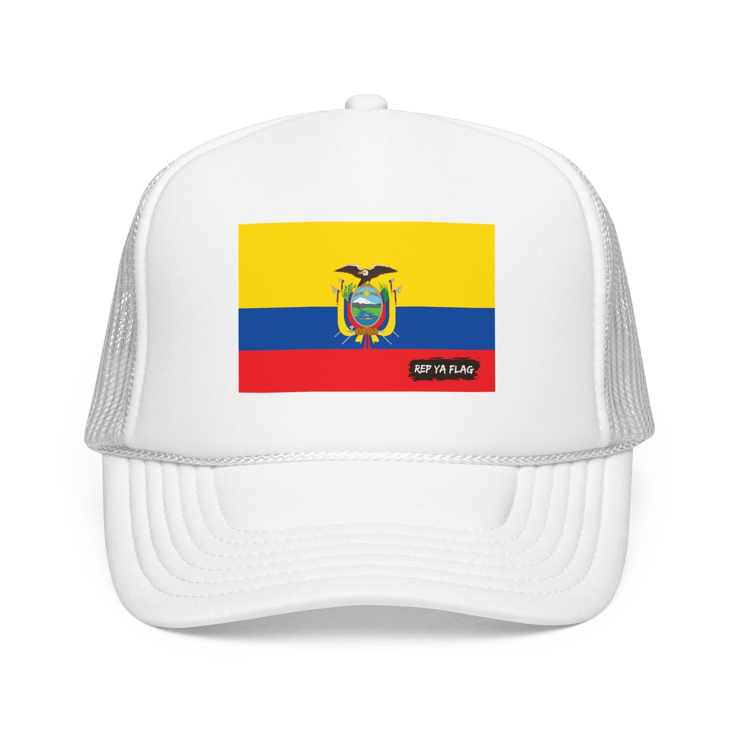 Ecuador Flag Foam Trucker Hat | Ecuadorian Pride Snapback Cap | Rep Ya Flag