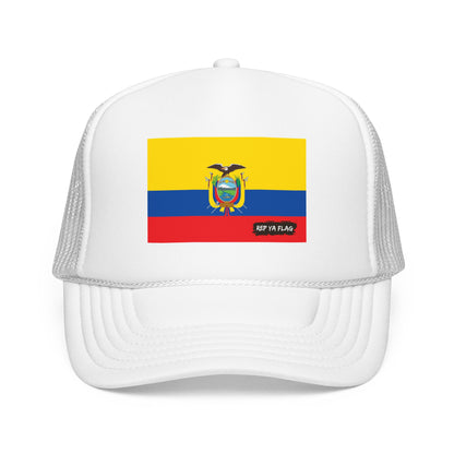 Ecuador Flag Foam Trucker Hat | Ecuadorian Pride Snapback Cap | Rep Ya Flag