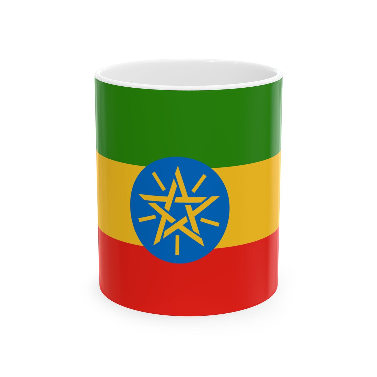 Ethiopia Flag Coffee Tea Mug 11oz 15oz | Rep Ya Flag Ceramic Mug
