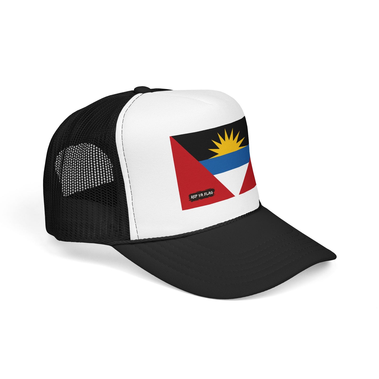 Antigua & Barbuda Flag Foam Trucker Hat | Caribbean Pride Snapback Cap | Rep Ya Flag
