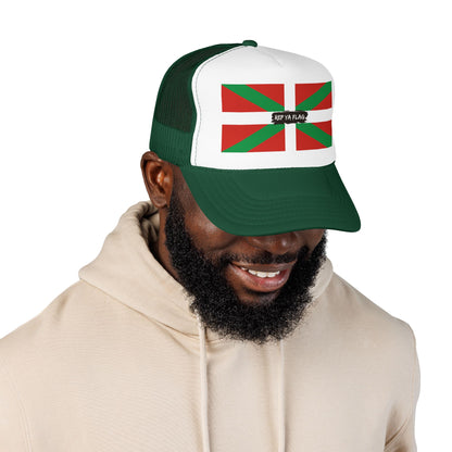 Basque Flag Foam Trucker Hat | Basque Heritage Snapback Cap | Rep Ya Flag