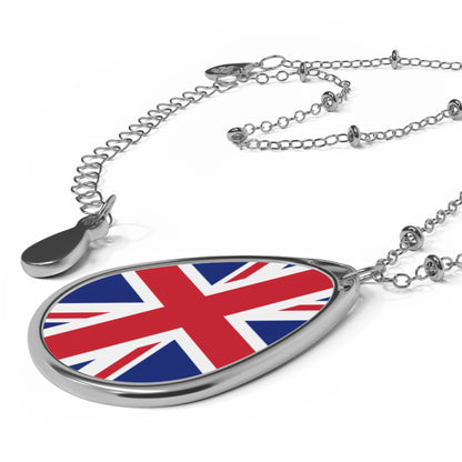 United Kingdom Flag Oval Necklace