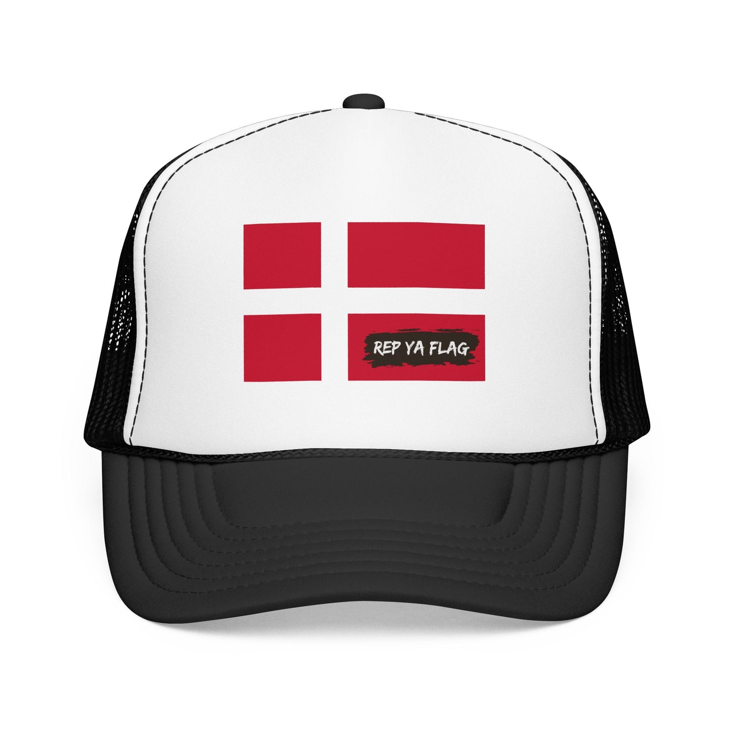 Denmark Flag Foam Trucker Hat | Danish Pride Snapback Cap | Rep Ya Flag