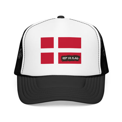 Denmark Flag Foam Trucker Hat | Danish Pride Snapback Cap | Rep Ya Flag