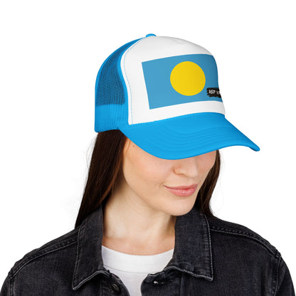 Palau Flag Foam Trucker Hat | Palauan Pride Snapback Cap | Rep Ya Flag