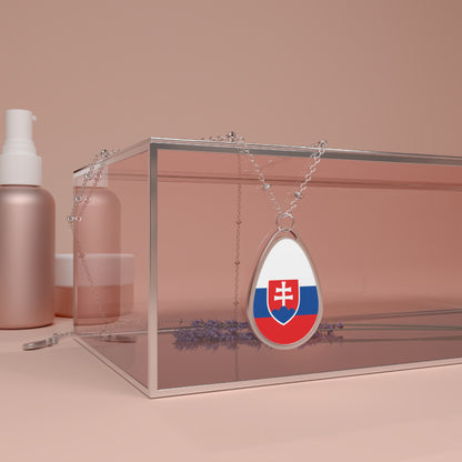 Slovakia Flag Oval Necklace