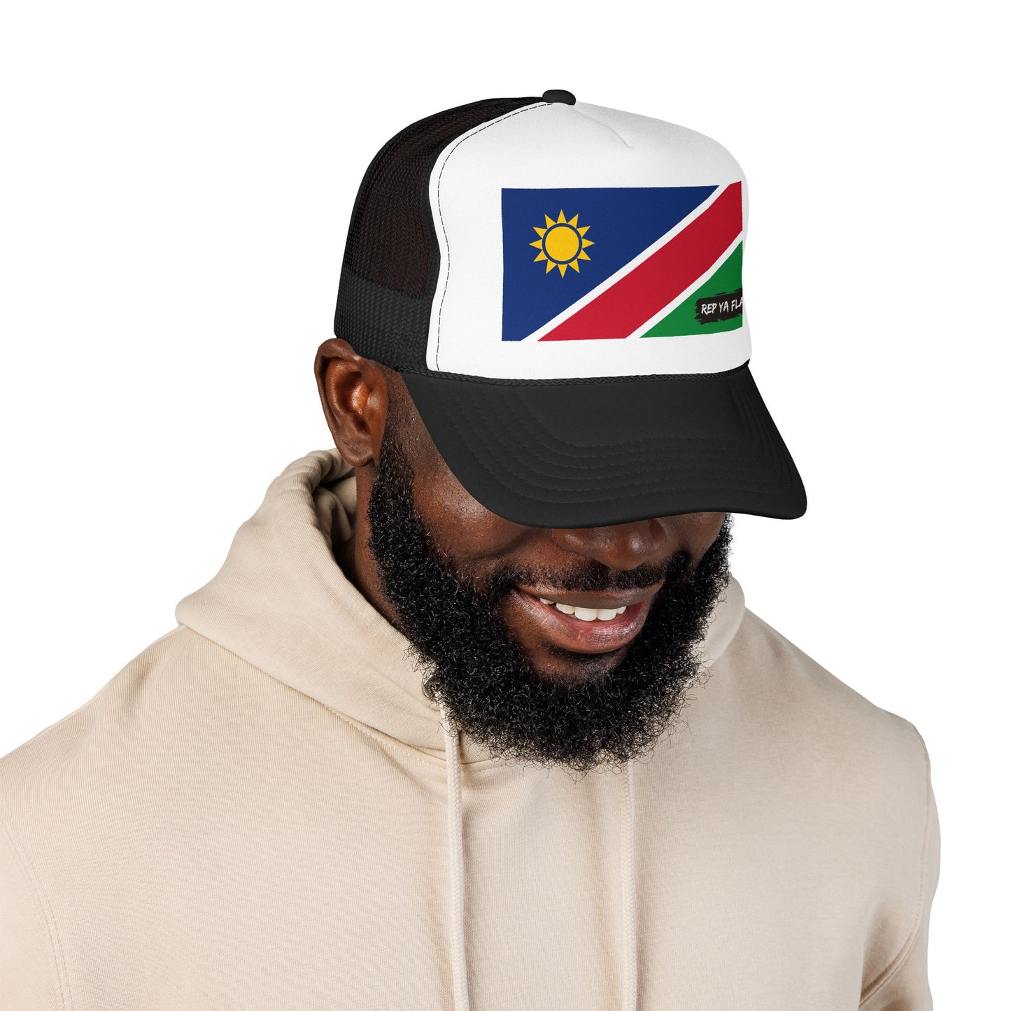 Namibia Flag Foam Trucker Hat | Namibian Pride Snapback Cap | Rep Ya Flag
