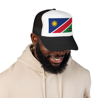 Namibia Flag Foam Trucker Hat | Namibian Pride Snapback Cap | Rep Ya Flag