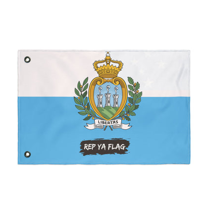 San Marino Flag Garden Banner | Double Sided Outdoor Flag | Rep Ya Flag