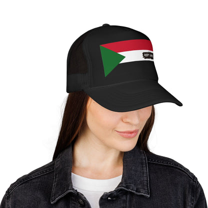Sudan Flag Foam Trucker Hat | Rep Ya Flag design