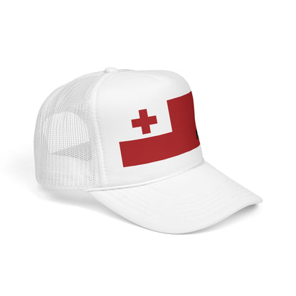 Tonga Flag Foam Trucker Hat | Rep Ya Flag design