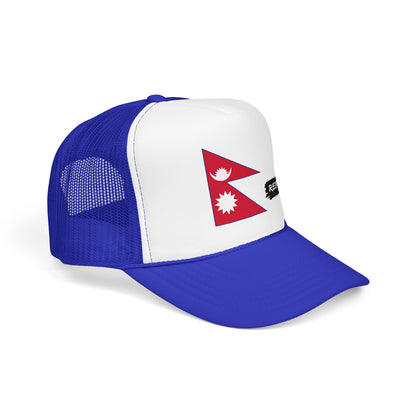Nepal Flag Foam Trucker Hat | Nepali Pride Snapback Cap | Rep Ya Flag