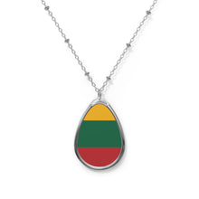 Lithuania Flag Oval Necklace | Lithuanian Heritage Pendant | Rep Ya Flag