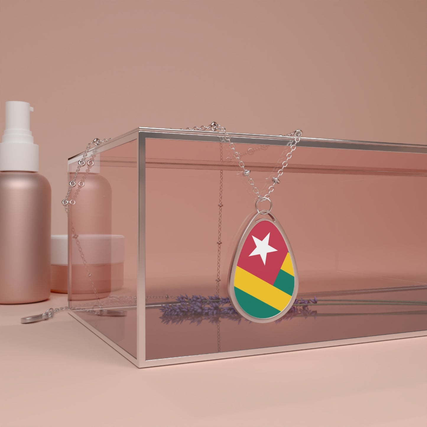 Togo Flag Oval Necklace