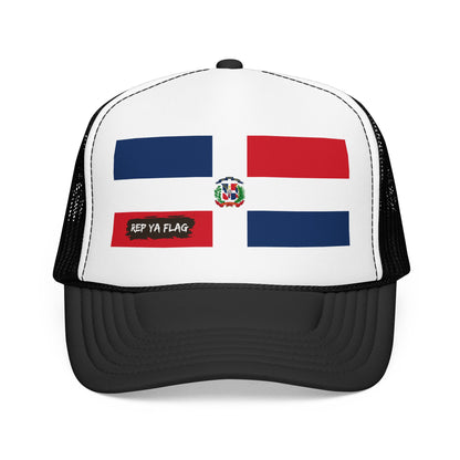 Dominican Republic Flag Foam Trucker Hat | Dominican Pride Snapback Cap | Rep Ya Flag