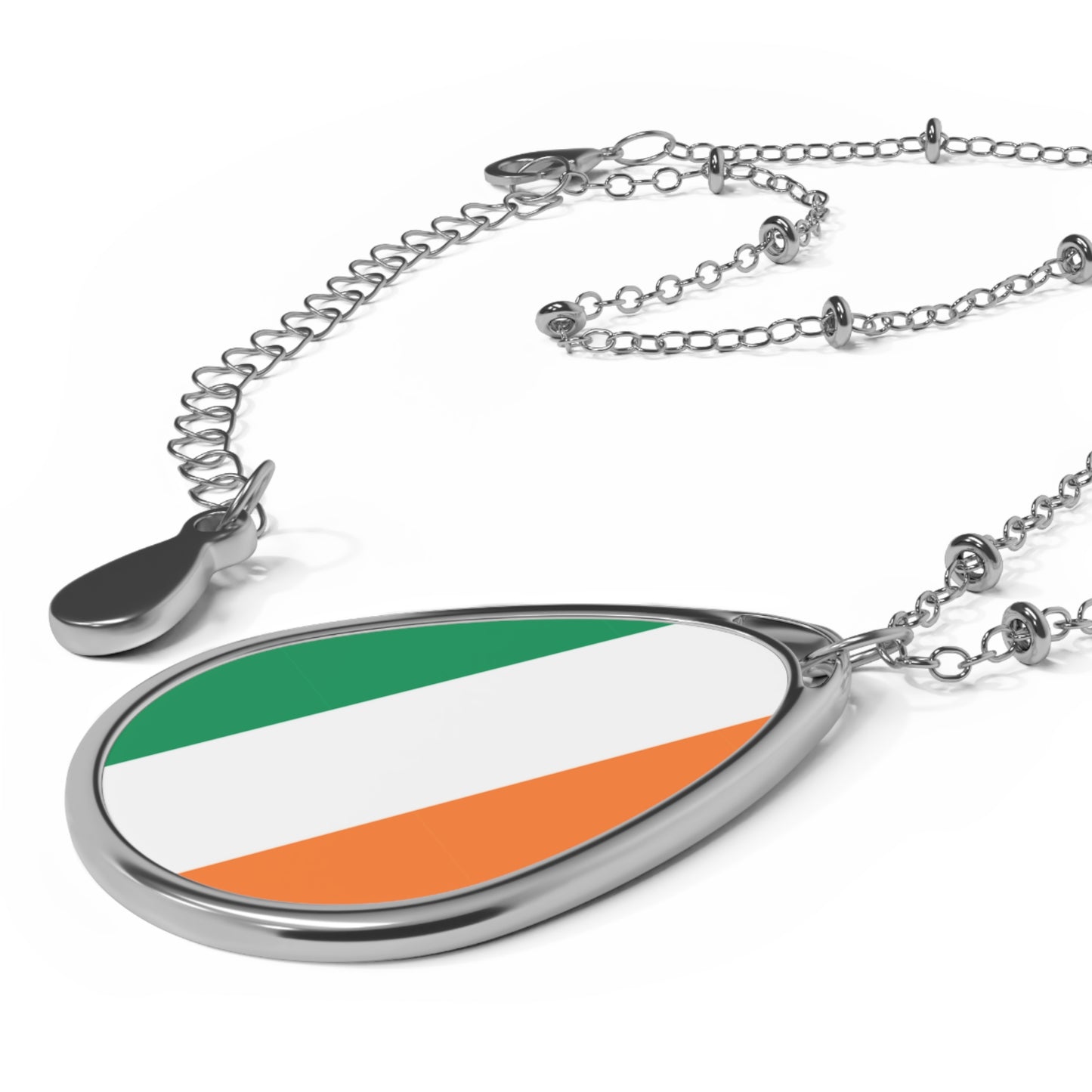 Ireland Flag Oval Necklace | Irish Heritage Pendant | Rep Ya Flag