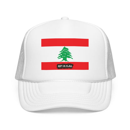 Lebanon Flag Foam Trucker Hat | Lebanese Pride Snapback Cap | Rep Ya Flag