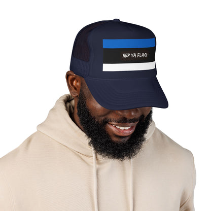 Estonia Flag Foam Trucker Hat | Estonian Pride Snapback Cap | Rep Ya Flag