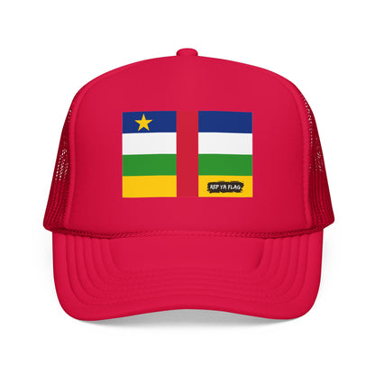 Central African Republic Flag Foam Trucker Hat | Central African Pride Snapback Cap | Rep Ya Flag
