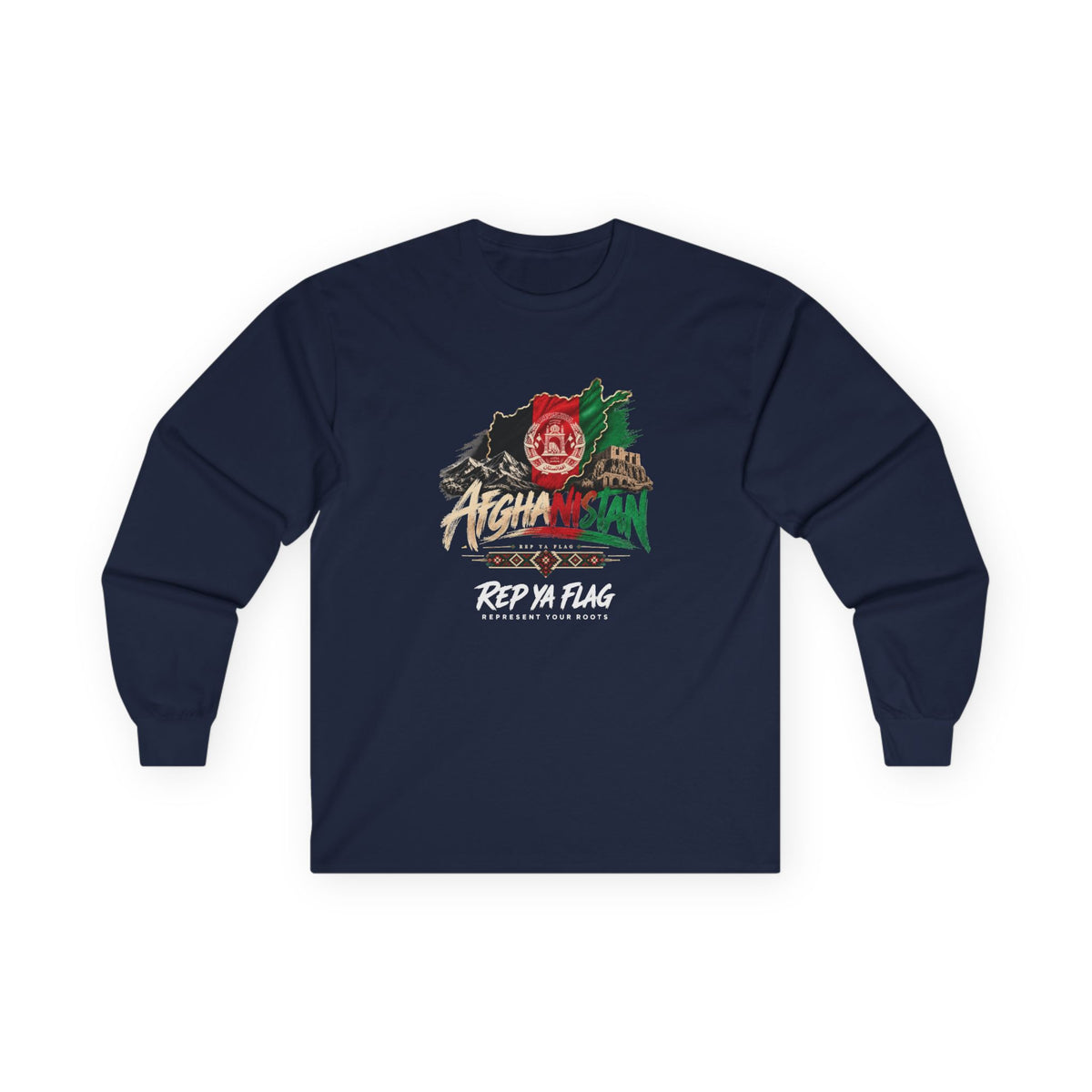 Afghan Pride Long Sleeve Tee — "Rep Ya Flag" Graphic