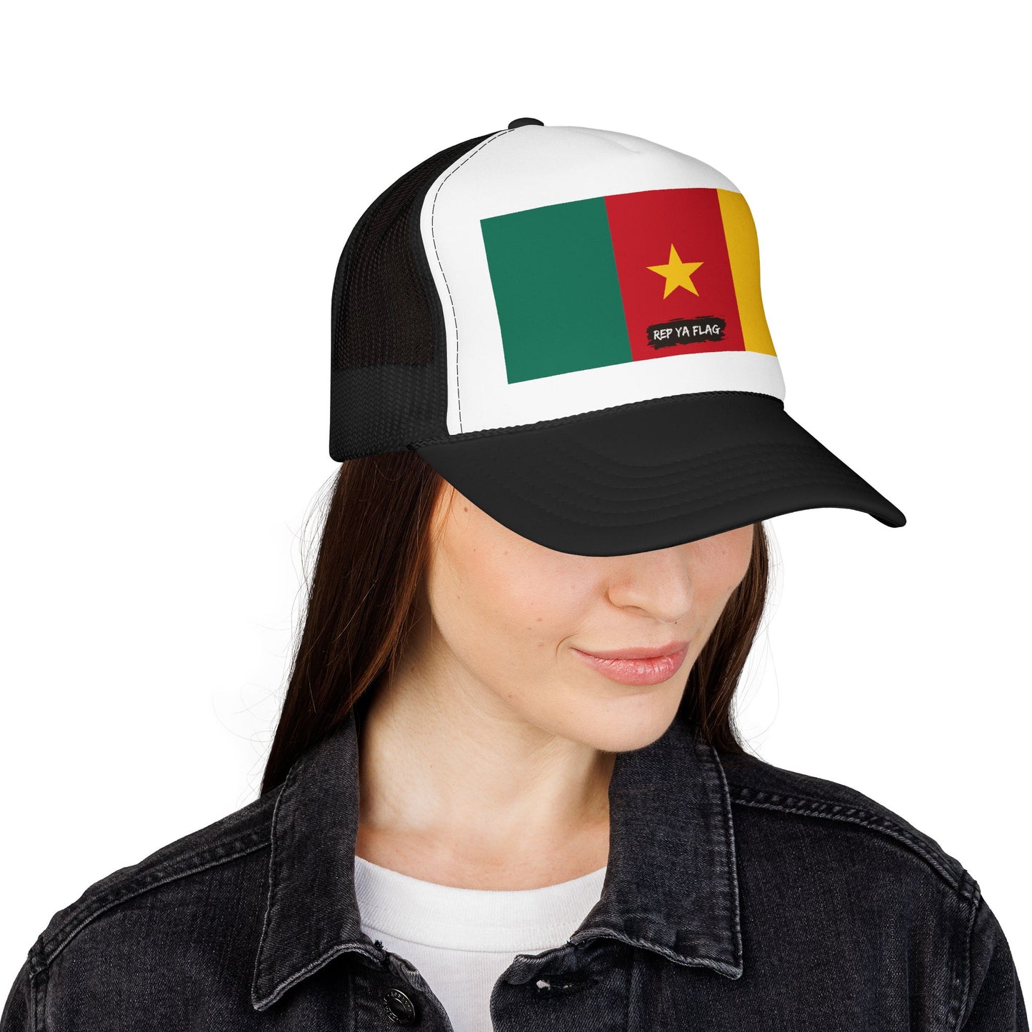 Cameroon Flag Foam Trucker Hat | Cameroonian Pride Snapback Cap | Rep Ya Flag