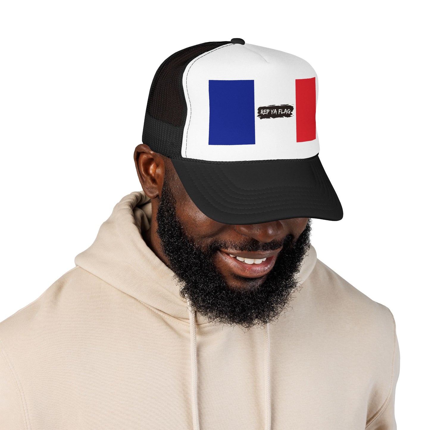 France Flag Foam Trucker Hat | French Pride Snapback Cap | Rep Ya Flag
