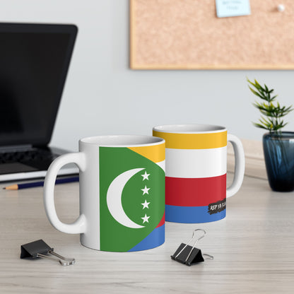 Comoros Flag Coffee Tea Mug 11oz 15oz | Comorian Heritage Mug | Rep Ya Flag