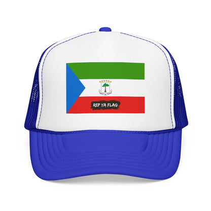 Equatorial Guinea Flag Foam Trucker Hat | Equatoguinean Pride Snapback Cap | Rep Ya Flag