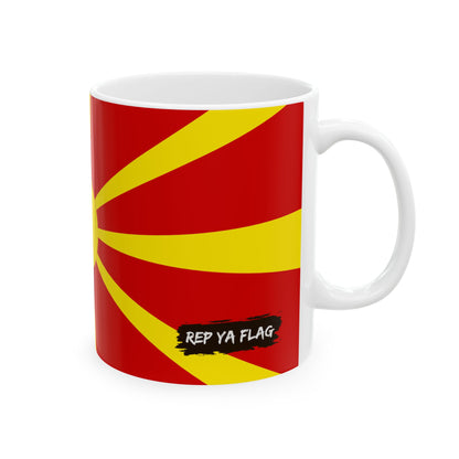North Macedonia Flag Coffee Tea Mug 11oz 15oz | Rep Ya Flag Ceramic Mug