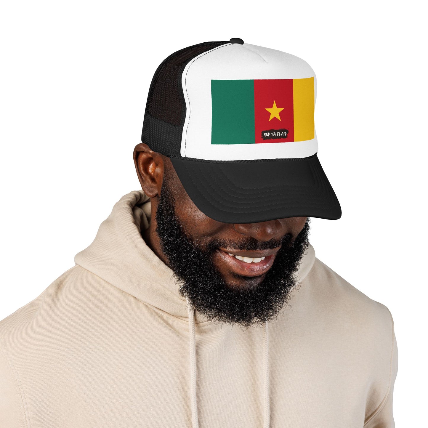 Cameroon Flag Foam Trucker Hat | Cameroonian Pride Snapback Cap | Rep Ya Flag