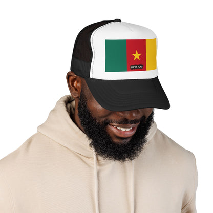 Cameroon Flag Foam Trucker Hat | Cameroonian Pride Snapback Cap | Rep Ya Flag