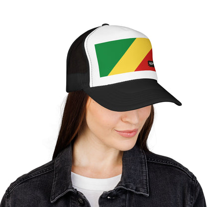 Republic of the Congo Flag Foam Trucker Hat | Congolese Pride Snapback Cap | Rep Ya Flag