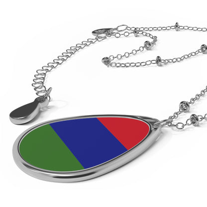 Gambia Flag Oval Necklace | Gambian Heritage Pendant | Rep Ya Flag