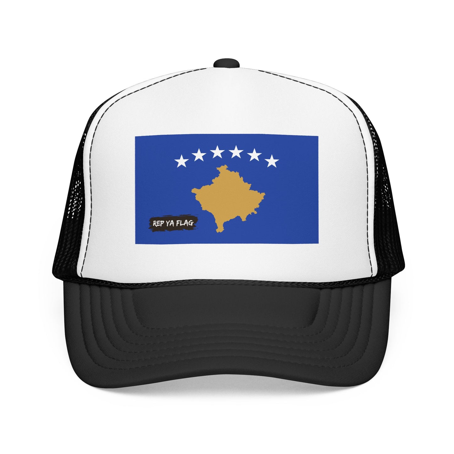 Kosovo Flag Foam Trucker Hat | Kosovar Pride Snapback Cap | Rep Ya Flag