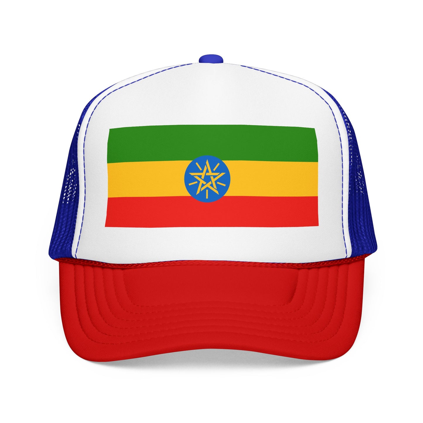 Ethiopia Flag Foam Trucker Hat | Ethiopian Pride Snapback Cap | Rep Ya Flag
